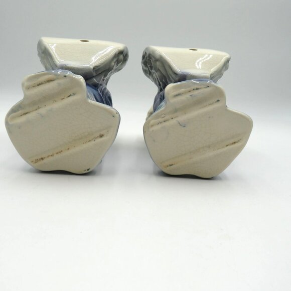 Vintage Ceramic Angel 6.5" Figurines Pair Kneeling Praying Hands Wall Pockets - Picture 9 of 9
